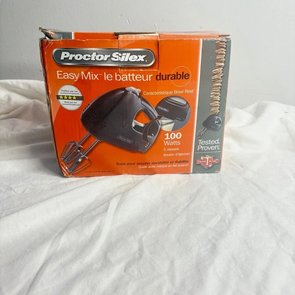 Proctor Silex Easy Mix Black Hand Mixer 5 Speed 100 Watts Durable
